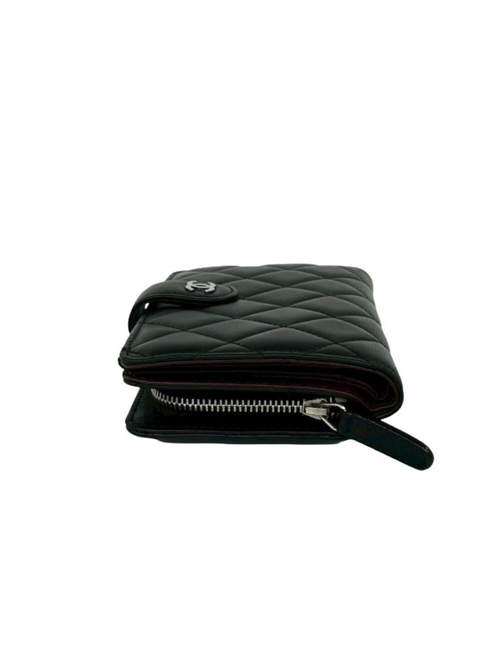 Chanel Card Seal Quilted CC Logo Lambskin Bifold Wallet Black - Picture 4 of 10